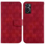 For Realme 9i / A76 4G / A36 Double 8-shaped Embossed Leather Phone Case(Red)