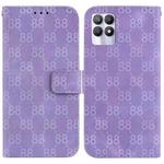 For Realme 8i Double 8-shaped Embossed Leather Phone Case(Purple)