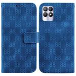 For Realme 8i Double 8-shaped Embossed Leather Phone Case(Blue)