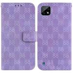 For Realme C20 / C11 2021 Double 8-shaped Embossed Leather Phone Case(Purple)