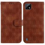 For Realme C20 / C11 2021 Double 8-shaped Embossed Leather Phone Case(Brown)