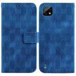 For Realme C20 / C11 2021 Double 8-shaped Embossed Leather Phone Case(Blue)