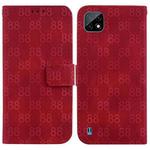 For Realme C20 / C11 2021 Double 8-shaped Embossed Leather Phone Case(Red)