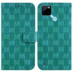 For Realme C21Y Double 8-shaped Embossed Leather Phone Case(Green)