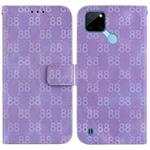 For Realme C21Y Double 8-shaped Embossed Leather Phone Case(Purple)