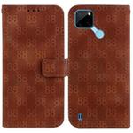 For Realme C21Y Double 8-shaped Embossed Leather Phone Case(Brown)