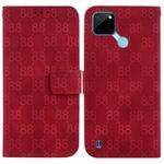 For Realme C21Y Double 8-shaped Embossed Leather Phone Case(Red)