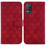 For Realme 8 5G Global / V13 5G /Q3 5G Double 8-shaped Embossed Leather Phone Case(Red)