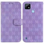 For Realme C21 Double 8-shaped Embossed Leather Phone Case(Purple)