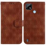 For Realme C21 Double 8-shaped Embossed Leather Phone Case(Brown)