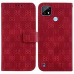 For Realme C21 Double 8-shaped Embossed Leather Phone Case(Red)
