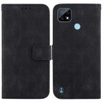 For Realme C21 Double 8-shaped Embossed Leather Phone Case(Black)