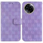 For Realme 11 5G Global Double 8-shaped Embossed Leather Phone Case(Purple)
