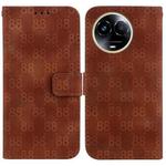 For Realme 11 5G Global Double 8-shaped Embossed Leather Phone Case(Brown)