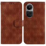 For OPPO Reno10 5G Global/Reno10 Pro Global Double 8-shaped Embossed Leather Phone Case(Brown)