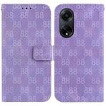 For OPPO A98 5G / F23 5G India Double 8-shaped Embossed Leather Phone Case(Purple)