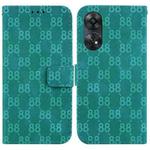 For OPPO Reno8 T 4G Double 8-shaped Embossed Leather Phone Case(Green)