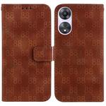 For OPPO A58 5G / A78 5G Double 8-shaped Embossed Leather Phone Case(Brown)