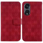 For OPPO A57 5G/A57 4G/A77 5G/K10 5G Double 8-shaped Embossed Leather Phone Case(Red)