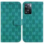 For OPPO A57 5G/A57 4G/A77 5G/K10 5G Double 8-shaped Embossed Leather Phone Case(Green)