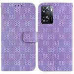 For OPPO A57 5G/A57 4G/A77 5G/K10 5G Double 8-shaped Embossed Leather Phone Case(Purple)