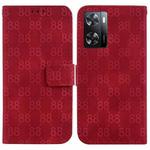 For OPPO A57 5G/A57 4G/A77 5G/K10 5G Double 8-shaped Embossed Leather Phone Case(Red)