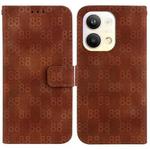 For OPPO Reno9 Pro Double 8-shaped Embossed Leather Phone Case(Brown)