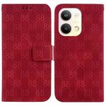 For OPPO Reno9 Pro Double 8-shaped Embossed Leather Phone Case(Red)