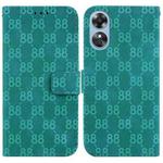 For OPPO A17 / A17k Double 8-shaped Embossed Leather Phone Case(Green)