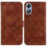 For OPPO A17 / A17k Double 8-shaped Embossed Leather Phone Case(Brown)