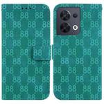 For OPPO Reno8 5G Double 8-shaped Embossed Leather Phone Case(Green)