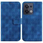 For OPPO Reno8 5G Double 8-shaped Embossed Leather Phone Case(Blue)