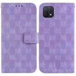 For OPPO A16K Double 8-shaped Embossed Leather Phone Case(Purple)