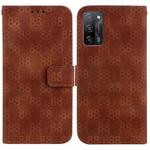 For OPPO A55 5G/A53s 5G/A54 4G/A16 Double 8-shaped Embossed Leather Phone Case(Brown)