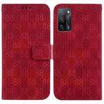 For OPPO A55 5G/A53s 5G/A54 4G/A16 Double 8-shaped Embossed Leather Phone Case(Red)