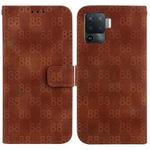 For OPPO A94 4G / F19 Pro / Reno5 F Double 8-shaped Embossed Leather Phone Case(Brown)