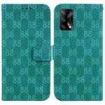 For OPPO A74 4G / F19 4G Double 8-shaped Embossed Leather Phone Case(Green)