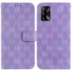 For OPPO A74 4G / F19 4G Double 8-shaped Embossed Leather Phone Case(Purple)