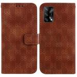 For OPPO A74 4G / F19 4G Double 8-shaped Embossed Leather Phone Case(Brown)