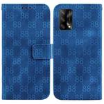For OPPO A74 4G / F19 4G Double 8-shaped Embossed Leather Phone Case(Blue)