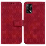 For OPPO A74 4G / F19 4G Double 8-shaped Embossed Leather Phone Case(Red)