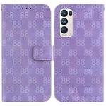 For OPPO Find X3 Neo / Reno5 Pro+ 5G Double 8-shaped Embossed Leather Phone Case(Purple)