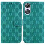 For OPPO A58 4G Double 8-shaped Embossed Leather Phone Case(Green)