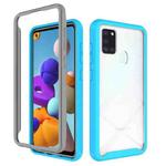 For Samsung Galaxy A21s Starry Sky Solid Color Series Shockproof PC + TPU Protective Case (Baby Blue)
