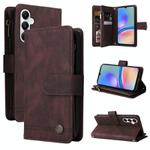For Samsung Galaxy A05s Skin Feel Multi-Card Wallet Zipper Leather Phone Case(Brown)