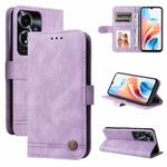 For OPPO A59 5G / A2m Skin Feel Life Tree Metal Button Leather Phone Case(Purple)
