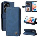 For OPPO A59 5G / A2m Skin Feel Life Tree Metal Button Leather Phone Case(Blue)