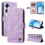 For OPPO A60 4G Global Skin Feel Life Tree Metal Button Leather Phone Case(Purple)