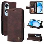 For OPPO A60 4G Global Skin Feel Life Tree Metal Button Leather Phone Case(Brown)