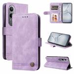 For OPPO K12x Skin Feel Life Tree Metal Button Leather Phone Case(Purple)